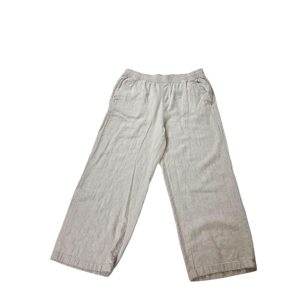 Old Navy Tan Wide Leg Drawstring Crop Pants Large